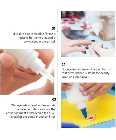 Lot de 50 Embouts de Bouteille de Colle pour Extension de Cils Bouchons de Rechange en Plastique Compatibles Plupart des Goulots Accessoire Pratique pour Salon de Beaut et - Buy Online on GoSupps.com