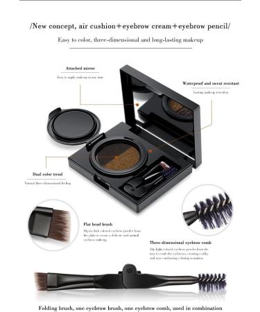 JCDZDHK Eyebrow and Eyeliner Cream with Stamp Multifunctional Double-headed Eyeliner Stamp Waterproof and Smudge-proof Double Color Mist Air Cushion Eyebrow Cream Grey - Buy Online on GoSupps.com