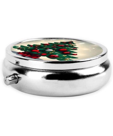 Christmas Gift Round Pill Box Organizer - 3 Compartment Travel Pill Box for Easy Portability - Buy Online on GoSupps.com