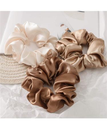 6 Pcs Silk Hair Scrunchies Hair Ties Set - Classic Color Hair Elastic Bracelet Ponytail Holders for Women and Girls - 4.5 Inch (Pack of 6) - Buy Online on GoSupps.com