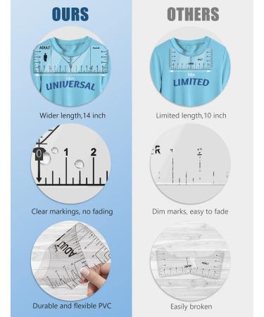 Vinyl Alignment Tshirt Ruler Guide with Soft Tape Measure - Center Designs with Precision for Cricut, Heat Press, HTV - Sewing Supplies and Crafting Tools - Transparent PVC - Professional Alignment Tool - Buy Online on GoSupps.com