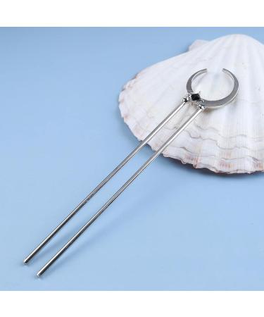 Yheakne Vintage Moon Hair Stick Pin - Silver U Shape Hair Fork for Women and Girls - Buy Online on GoSupps.com