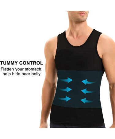 Men's Gynecomastia Compression Shirt - Slimming Body Shaper Tank Top | Tummy Control Undershirt - Black | X-Large - Buy Online on GoSupps.com