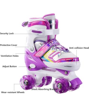 Buy Sumeber Adjustable Inline Skates for Kids - Light-Up Wheels Pink & Purple Perfect Birthday & Christmas Gifts (EU 32/33/34/35) - Buy Online on GoSupps.com