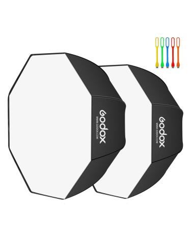 Godox 32"/80cm Umbrella Octagon Softbox, Studio Flash Reflector, Speedlight Octagonal Soft box with Carrying Bag for Portrait, Product Photography (32inch/80cm--2pcs)