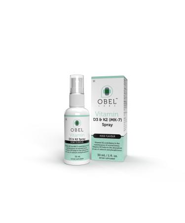 obel Vitamin D3 and K2 Spray | Bone Maintenance | Calcium Adsorption Assistance | Convenient Spray delivery