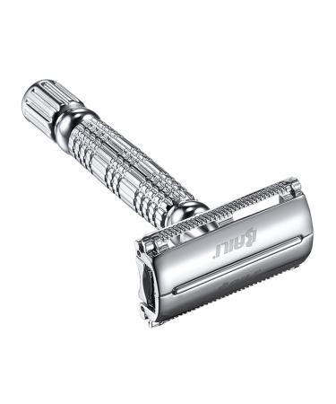 Beaupretty 2st Manualer Razier On Shave Razor Silve Butterfly Open Security Razing Face men's razor old razor Handrasier Metal Bart double -sided knife double -edged