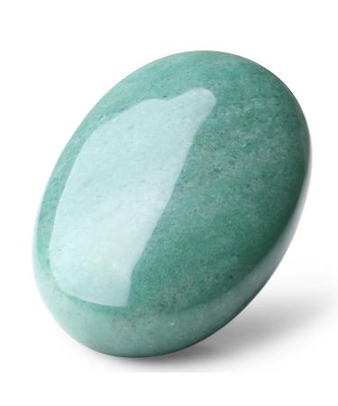 MAIBAOTA 2.4" Green Aventurine Healing Crystal Gemstones Pocket Polished Gifts Oval Shape Reiki Spiritual Energy Nature Crystals for Women Men Relief Balancing Stress Divination Meditation