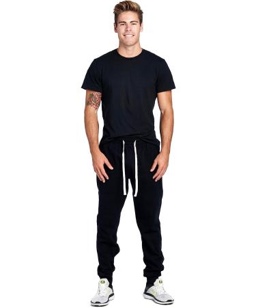 PROGO USA Men's Casual Fleece Jogger Sweatpants - Medium Black - Buy Online on GoSupps.com
