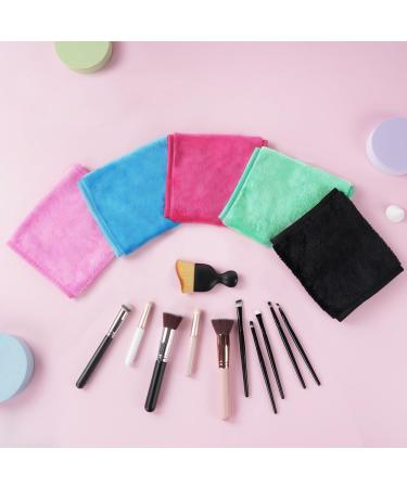 URAQT 5 Pack Face Cloths Make Up Remover Microfibre Face Wipes for Reusable Makeup Remover Cloth Washable Ultra Soft Facial Cleansing Wipe Cloths (Blue/Rose/Red Black/Pink/Green) 5pcs-multi-colored - Buy Online on GoSupps.com