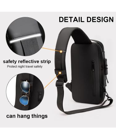 Dwenles Anti-Theft Waterproof Crossbody Sling Bag with USB Charging - Black - Buy Online on GoSupps.com