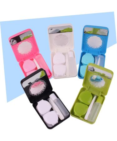 Lurrose Oval Foundation Brush Set & Colored Contact Lens Storage Case 5pcs Care Box for International Shipping - Buy Online on GoSupps.com