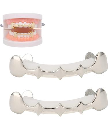 Irregular Hip Hop False Tooth Set - Silver Halloween Festival Tooth Decoration Accessory - Buy Online on GoSupps.com