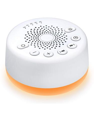 Easysleep Sound White Noise Machine with 25 Soothing Sounds and Night Lights with Memory Function 32 Levels of Volume and 5 Sleep Timer Powered by AC or USB for Sleeping Relaxation (White) - Buy Online on GoSupps.com