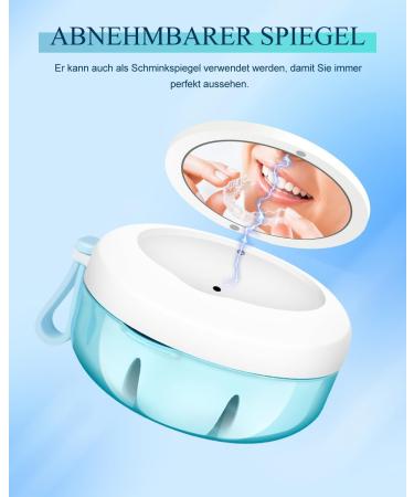 Portable Dnom Dose for Braces - Spoutable Dental Prosthesis Container & Brush for Corrective Bite Splint Care - Buy Online on GoSupps.com
