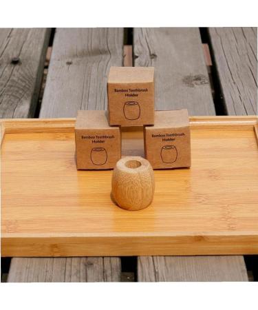 Froiny 4pcs Eco Bamboo Toothbrush Holder | Sustainable Wooden Bathroom Stand & Accessories - Buy Online on GoSupps.com