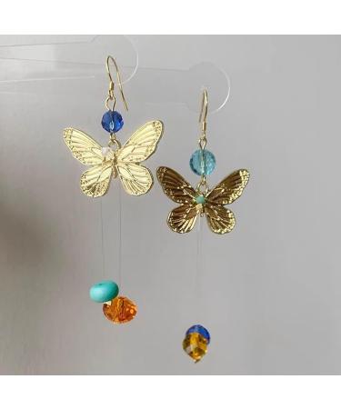 Feylie Elegant Yellow Butterfly Pendant Earrings | Stylish Acrylic Dangle Earrings for Women & Girls - Buy Online on GoSupps.com