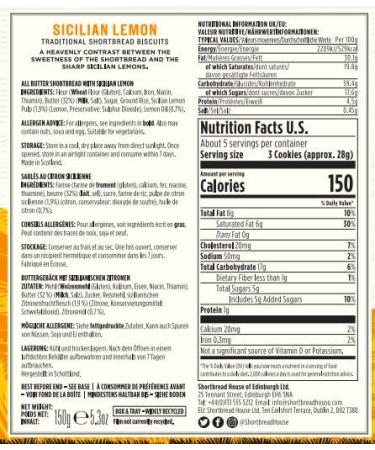 Shortbread House of Edinburgh Scottish Shortbread Bites Lemon - 5.3 oz Pack - Buy Online on GoSupps.com