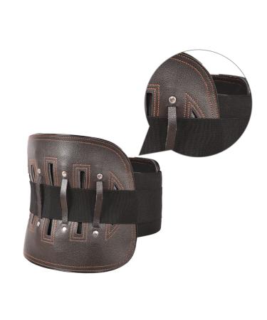 Belt Straps for Men | Leather Back Brace Support - Unisex Lumbar Protector | Durable Waist Supporter 86x25x2cm Brown - Buy Online on GoSupps.com