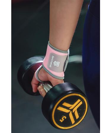 Serichamk Compression Wrist Brace 2pc Set - Pink | Support for Tennis, Weightlifting, Tendonitis - Buy Online on GoSupps.com
