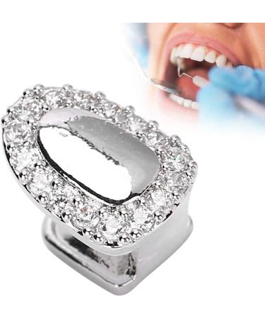 Teeth Jewelry Tooth Gems Teeth Grills Single Tooth Bling Teeth Accessory Decoration for Halloween Party Hip Hop Show (Single portal diamond silver) - Buy Online on GoSupps.com