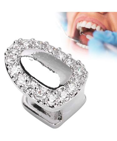 Shop Bling Teeth Accessories for Halloween & Hip-Hop Fashion Stylish Brass Galvanization with Solitaire Portal Diamond Silver - Buy Online on GoSupps.com