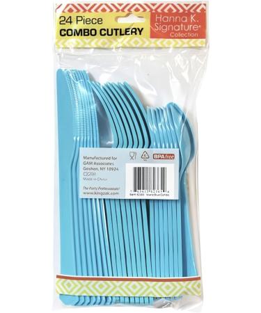Hanna K. Signature Collection 24 Count Heavyweight Cutlery Combo Light Blue - Buy Online on GoSupps.com