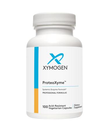 XYMOGEN ProteoXyme - Pancreatic Enzymes, Serrapeptase, Rutin, Papain & Bromelain - Designed to Support Tissue Integrity & Healthy Immune System Balance (100 Acid-Resistant Capsules)
