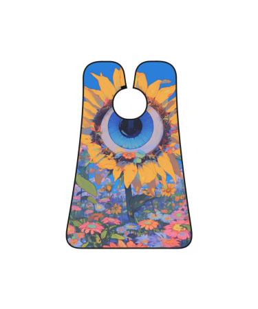 Sunflowers with eyeballs Print Beard Bib Apron Non-Stick Beard Men's Hair Catcher for Shaving Gifts for Men. One Size Black5