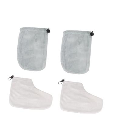 Ensemble 2 Paires Accessoires de Paraffine Moufles et Couvre-pieds en Coton Isolant Taille Unique Maintien Chaleur Usage Spa et Soins Domicile Couleur Al atoire