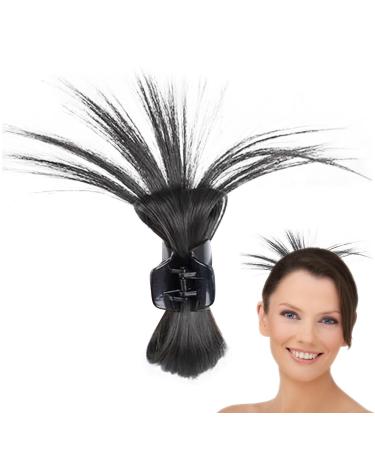 Claw Clip Messy Bun Hair Piece | Chicken Coop Meatball Hair Scratch Small Hair Claw Non Slip Hair Clips Fake Hair Clip Double Row Teeth Hair Clips Black