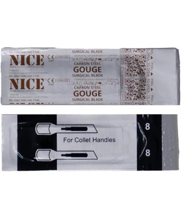 50 x NICE No.8 Gouge Sterile Carbon Steel Blades GCS8 for Manicure and Pedicure - Buy Online on GoSupps.com