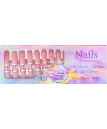 150 -Adhesive False Nails With White French Tips Stick On Full Nails False Nails Wedding Bridal Nails Makeup Supplies 04 - Buy Online on GoSupps.com