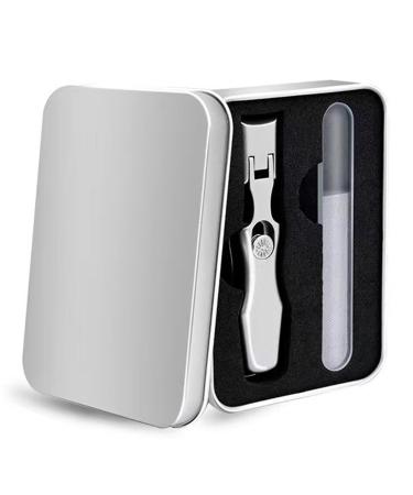 Nail Clippers with Catcher Wide Jaw Opening Anti Splash Nail Clippers Stainless Steel Nail Cutter and Storage Box for Men Women Nail Trimmer Manicure Tools Fingernail Clippers