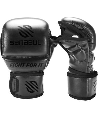 Sanabul Essential 7 oz MMA Hybrid Sparring Gloves - AllBlack (Large/X-Large) - Buy Online on GoSupps.com