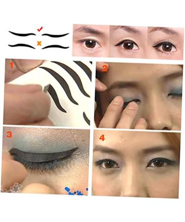 DRESSOOS 80 Pairs Eyeliner Eyeshadow Sticker Eyeliner Stencil Eyeliner Sticker with Eyelashes Crease Black - Buy Online on GoSupps.com