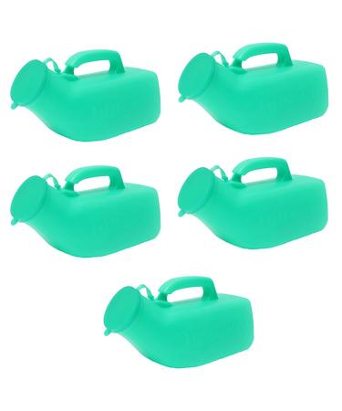 Jalzdieod 5X Male Urine Bottle with Lid Autoclavable for Travel Camping Patient 1.2L Green