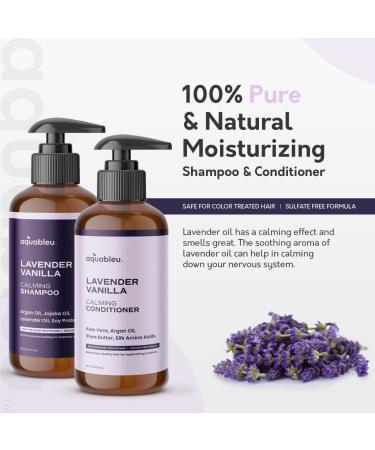 Aquableu Natural Lavender Vanilla Shampoo & Conditioner Set - 16 oz - Sulfate & Paraben Free - For Color Treated Hair - Buy Online on GoSupps.com