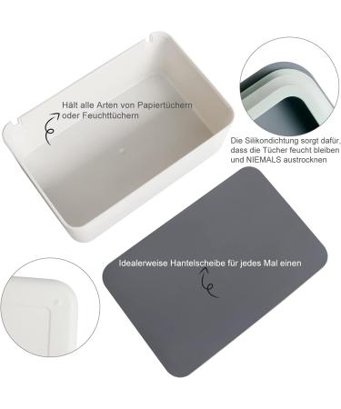 Premium Baby Wet Wipes Box - Kids Tissue Storage Case | Durable Plastic Napkin Holder for Car & Home - White & Gray - Buy Online on GoSupps.com