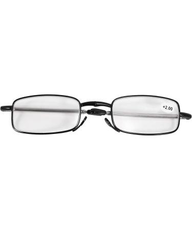 Buy Mohsin Portable Folding Glasses +2.0 with Mini Flip Top Case - Stylish Black Specs for Men & Women - International Shipping Available - Buy Online on GoSupps.com