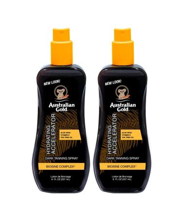 Australian Gold Dark Tanning Accelerator Spray Gel 8 Ounce 2 Pack