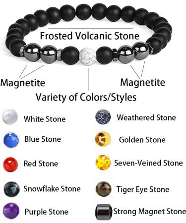 Magnetic Foot Chain - 8.3'' Inner / 6mm - Black Frosted Stone - 2 Packs - Remove Static Electricity & Improve Sleep - Snowflake Magnet Footket - Buy Online on GoSupps.com