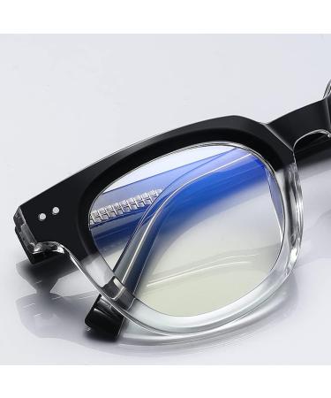 Kachawoo Aketat Anti Blue Light TR90 Retro-Korean Glasses | Stylish Blue-Ray Blocking Eyewear in Black Clear Frame - Buy Online on GoSupps.com