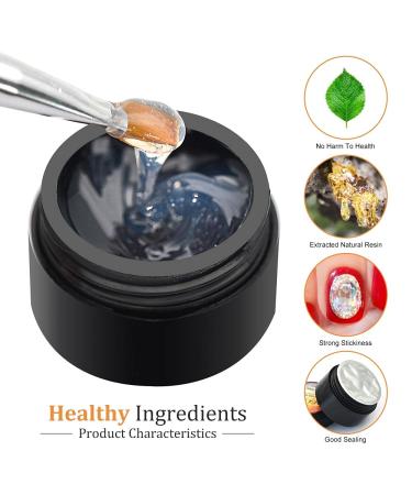 Yagoyan Rhinestone Glue 8ml - Clear Nail Gem Adhesive with Dual-Head Brush - 2 Jars - Buy Online on GoSupps.com