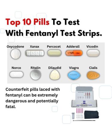 Emnce Fentanyl Test Strips - Home Drug Testing Kit for All Drugs | Accurate Detection of Powder, Liquids, Pills | Urine Testing for Synthetic Opioids | Forensic Use - Buy Online on GoSupps.com