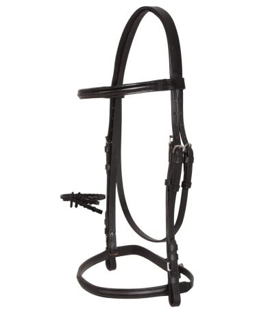 Acerugs Black Brown Raised Eventing Leather Horse English Bridle Stitched