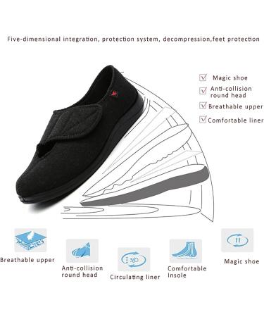 Mens Diabetic Edema Shoes - Breathable Touch Close Bar-Strap Wide-Fitting Indoor Memory Foam Slippers for Plantar Fasciitis - Size 5 Yellow - Buy Online on GoSupps.com