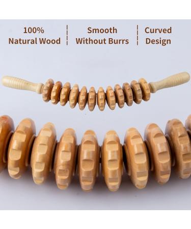 Accmuzzy Wooden Fascia Roll & Massage Roller - Ultimate Muscle Relaxation & Body Shaping Device for Legs - Buy Online on GoSupps.com