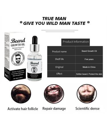 Buy Beard Growth Oil - Daily Support Formula for Moisturizing & Repairing Damaged Hair - 30ml - Buy Online on GoSupps.com