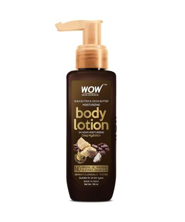 W OW Skin Science Shea & Cocoa Butter Body Lotion | Deep Hydration No Parabens Silicones or Mineral Oil | 100 ml for All Skin Types - Buy Online on GoSupps.com